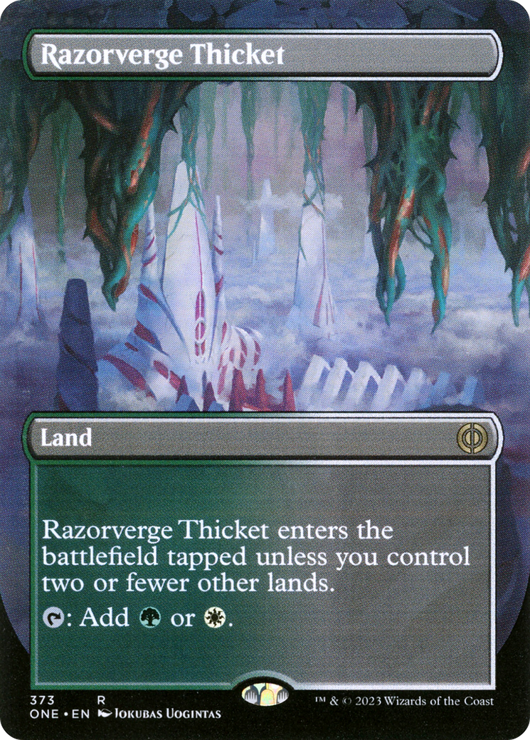 Razorverge Thicket (Borderless) (ONE-373)  - Phyrexia: All Will Be One