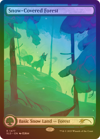 Snow-Covered Forest (1477) (Rainbow Foil) (SLD-1477)  Foil - Secret Lair Drop: (Full Art)