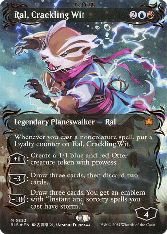 Ral, Crackling Wit (Borderless) (Raised Foil) (BLB-353) - Bloomburrow: (Showcase) (Borderless) Foil