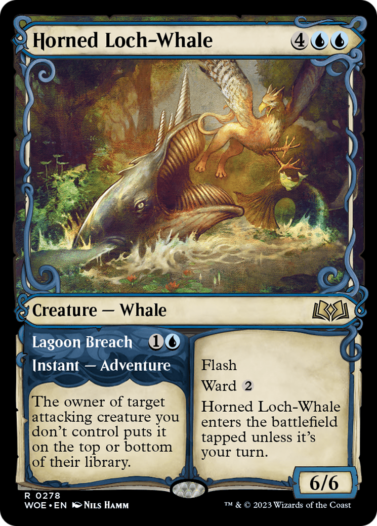 Horned Loch-Whale (Showcase) (WOE-278)  Foil - Wilds of Eldraine: (Showcase)