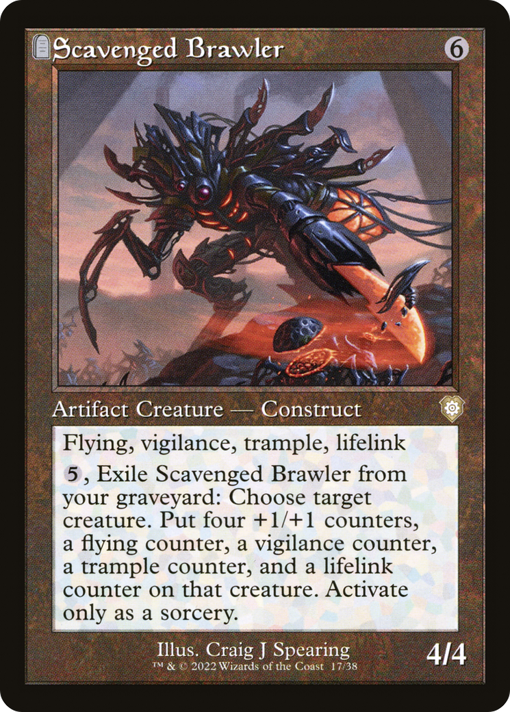 Scavenged Brawler (Retro Frame) (BRC-017)  - The Brothers' War Commander: (tombstone)