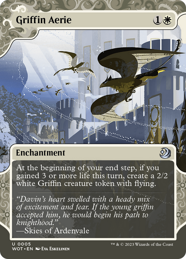 Griffin Aerie (WOT-005)  Foil - Wilds of Eldraine: Enchanting Tales: (Showcase) (Borderless)
