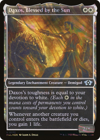 Daxos, Blessed by the Sun (Halo Foil) (MUL-132)  Foil - Multiverse Legends: (Showcase, enchantment)