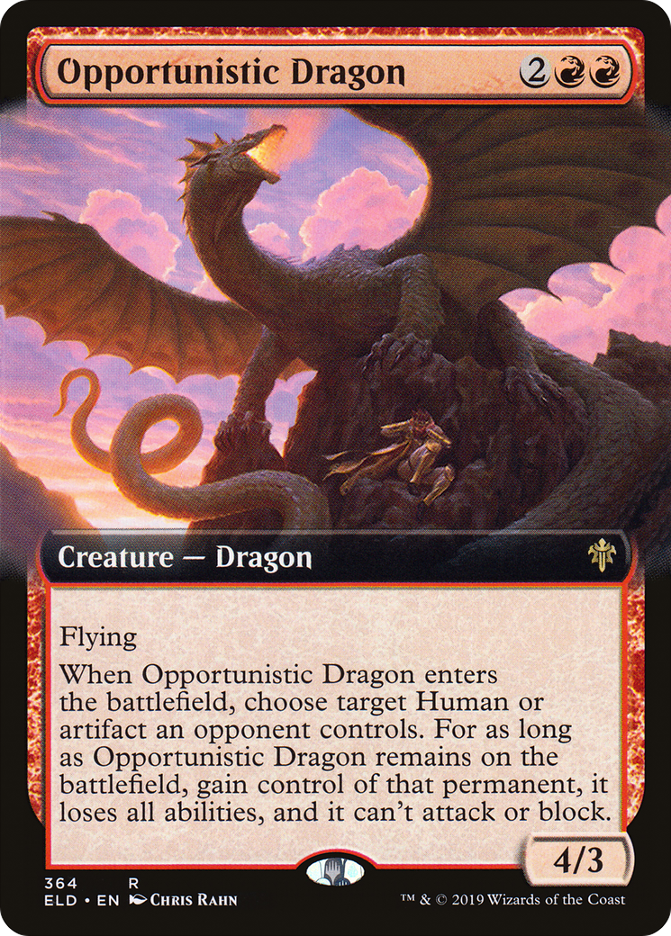 Opportunistic Dragon (Extended Art) (ELD-364)  Foil - Throne of Eldraine: (Extended Art)
