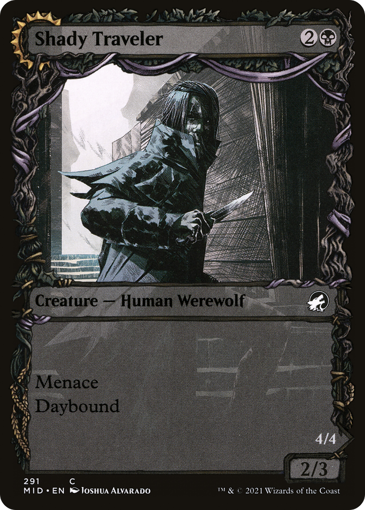 Shady Traveler (Showcase) (MID-291)  Foil - Innistrad: Midnight Hunt: (Showcase, Double Faced Transform)