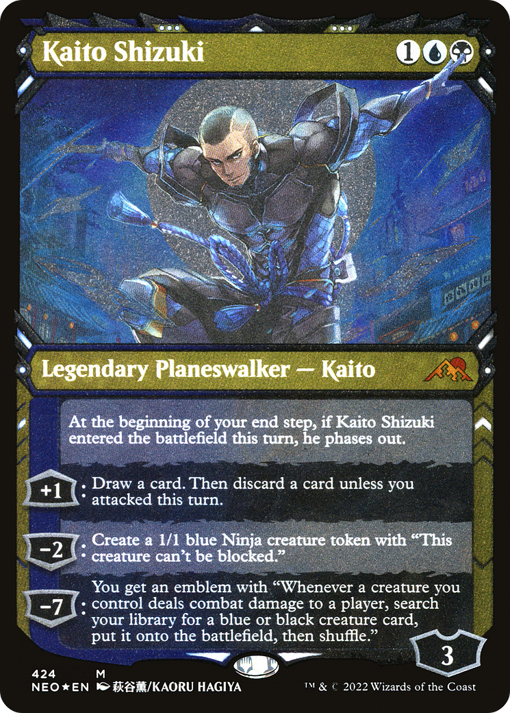 Kaito Shizuki (NEO-424)  Etched Foil - Kamigawa: Neon Dynasty: (Showcase)