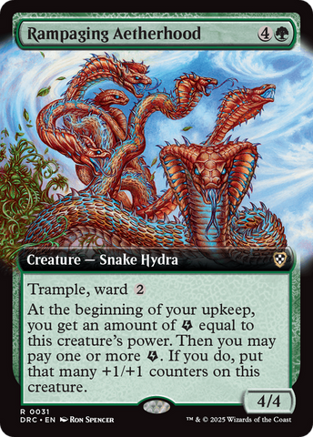Rampaging Aetherhood (Extended Art) (DRC-031)  - Commander: Aetherdrift: (Extended Art)