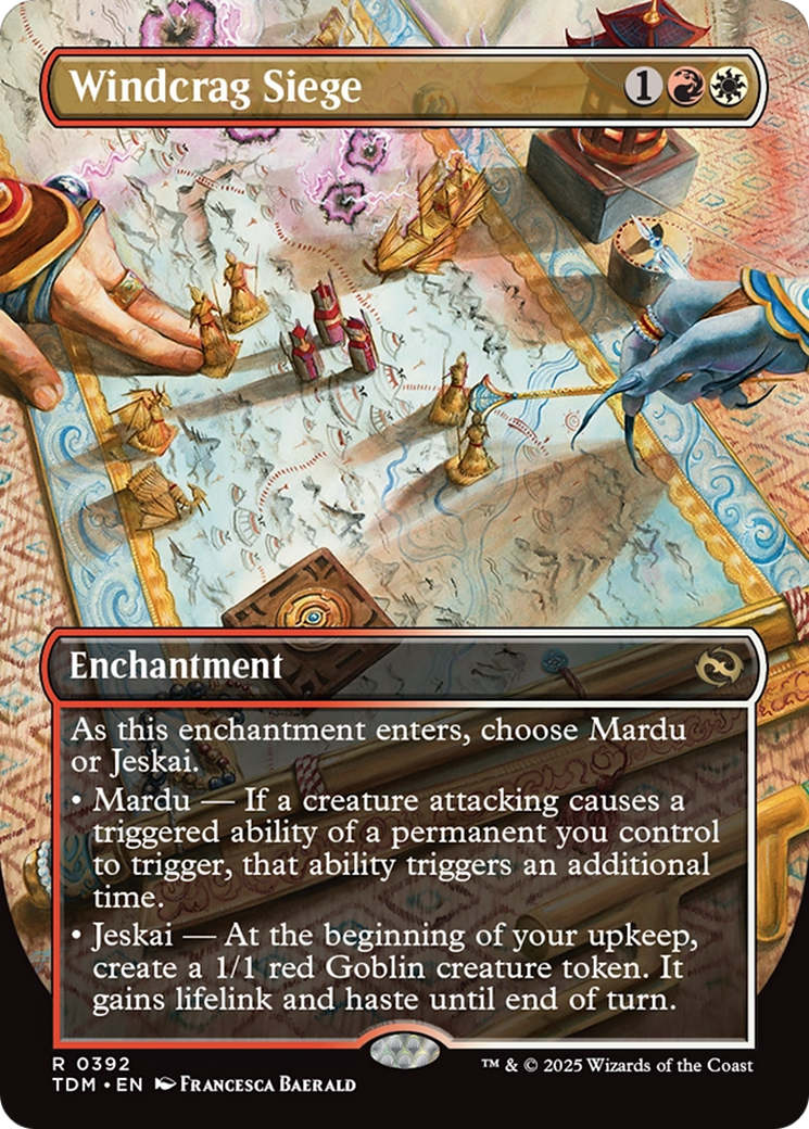 Windcrag Siege (Borderless) (TDM-392)  Foil - Tarkir: Dragonstorm: (enchantment)