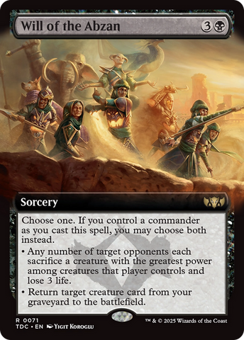 Will of the Abzan (Extended Art) (TDC-071) - Commander: Tarkir: Dragonstorm: (Extended Art)