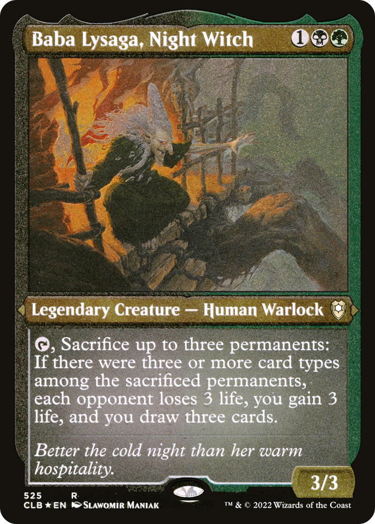 Baba Lysaga, Night Witch (CLB-525) - Commander Legends: Battle for Baldur's Gate Etched Foil