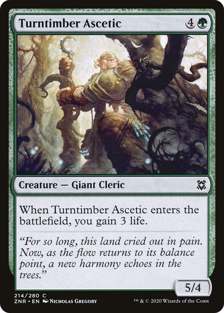 Turntimber Ascetic (ZNR-214)  - Zendikar Rising