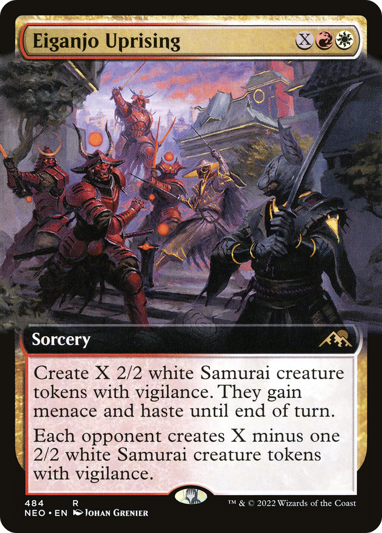 Eiganjo Uprising (Extended Art) (NEO-484)  Foil - Kamigawa: Neon Dynasty: (Extended Art)