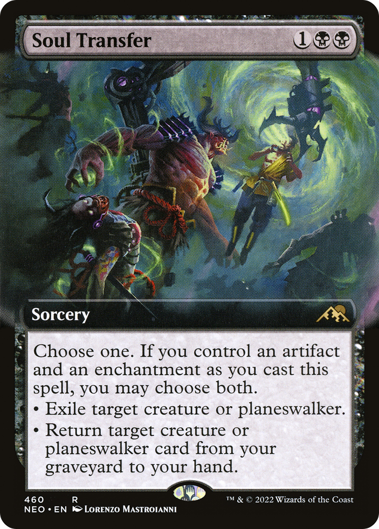 Soul Transfer (Extended Art) (NEO-460)  Foil - Kamigawa: Neon Dynasty: (Extended Art)