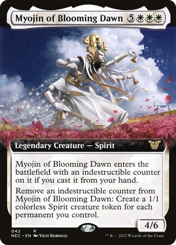 Myojin of Blooming Dawn (Extended Art) (NEC-042)  - Neon Dynasty Commander: (Extended Art)