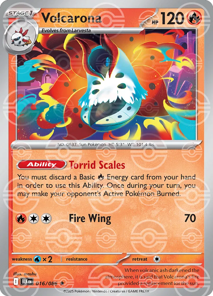 Volcarona (Poke Ball Pattern) 016/086  - Holofoil SV Black Bolt