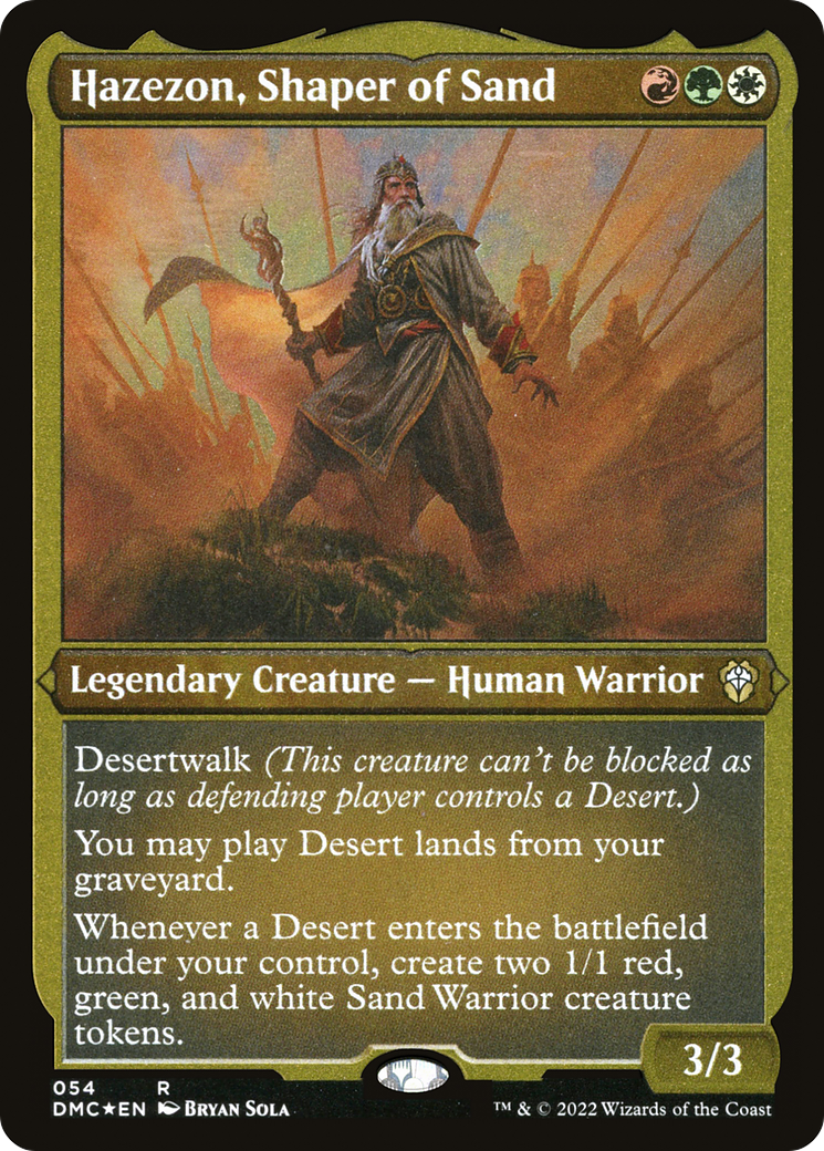 Hazezon, Shaper of Sand (DMC-054)  Etched Foil - Dominaria United Commander