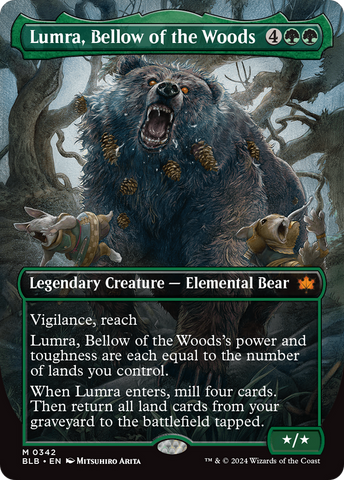Lumra, Bellow of the Woods (Borderless) (0342) (BLB-342) - Bloomburrow (Borderless) Foil