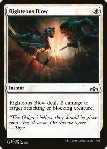 Righteous Blow (GRN-023)  Foil - Guilds of Ravnica