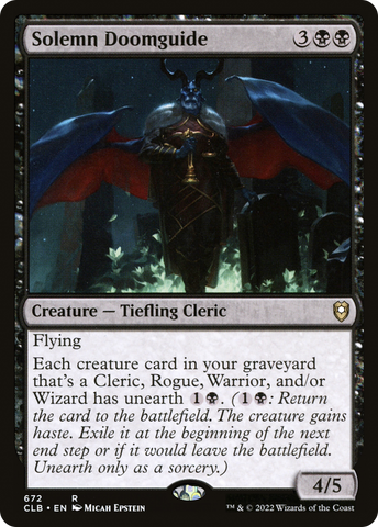 Solemn Doomguide (CLB-672)  - Commander Legends: Battle for Baldur's Gate