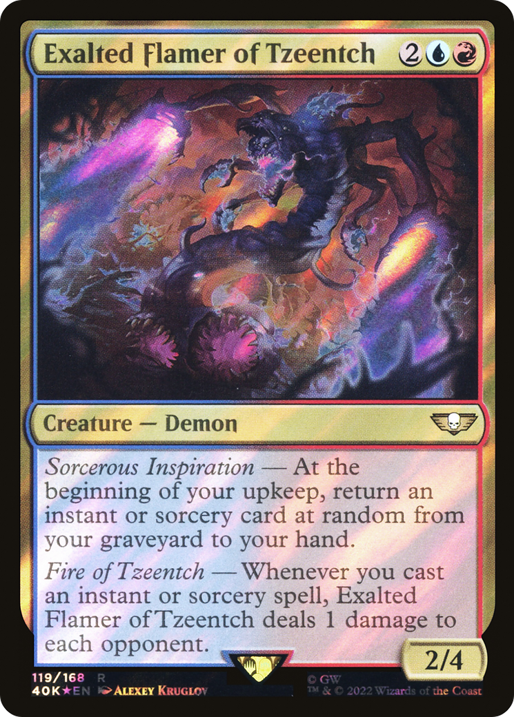 Exalted Flamer of Tzeentch (Surge Foil) (40K-119)  Foil - Warhammer 40,000 Commander