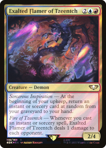 Exalted Flamer of Tzeentch (Surge Foil) (40K-119)  Foil - Warhammer 40,000 Commander