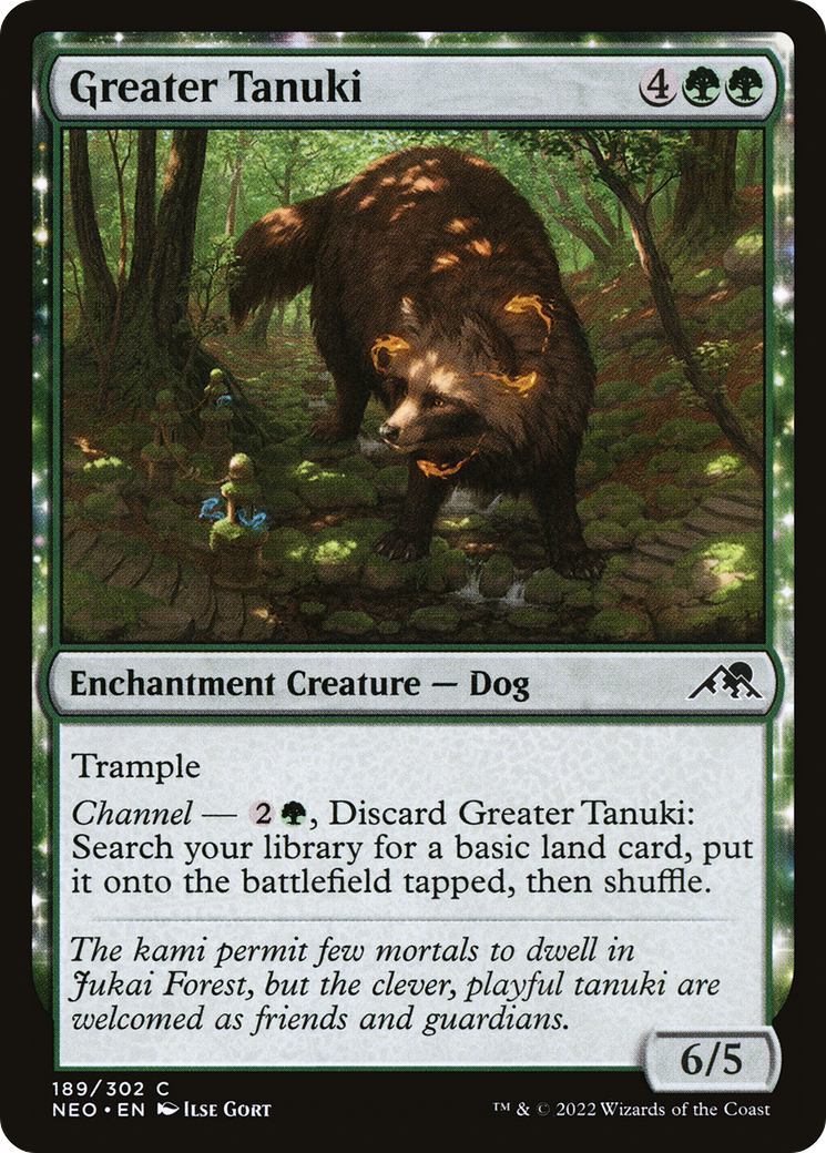 Greater Tanuki (NEO-189)  Foil - Kamigawa: Neon Dynasty: (enchantment)