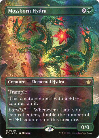 Mossborn Hydra (Borderless) (Mana Foil) (FDN-399)  Foil - Foundations