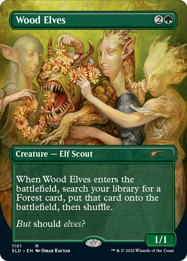 Wood Elves (Borderless) (SLD-1101)  Foil - Secret Lair Drop (Borderless)