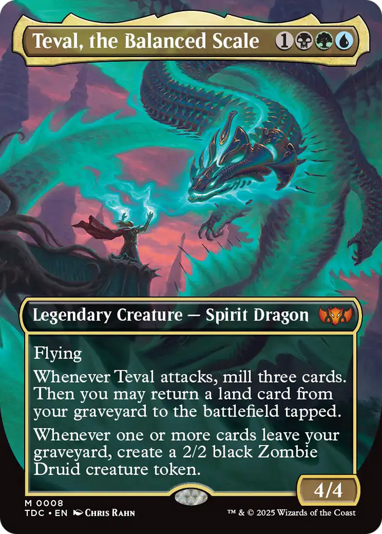 Teval, the Balanced Scale (Borderless) (TDC-008) - Commander: Tarkir: Dragonstorm (Borderless) Foil