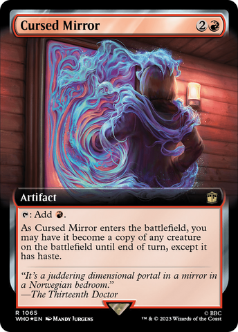 Cursed Mirror (Extended Art) (Surge Foil) (WHO-1065) - Doctor Who: (Extended Art) Foil