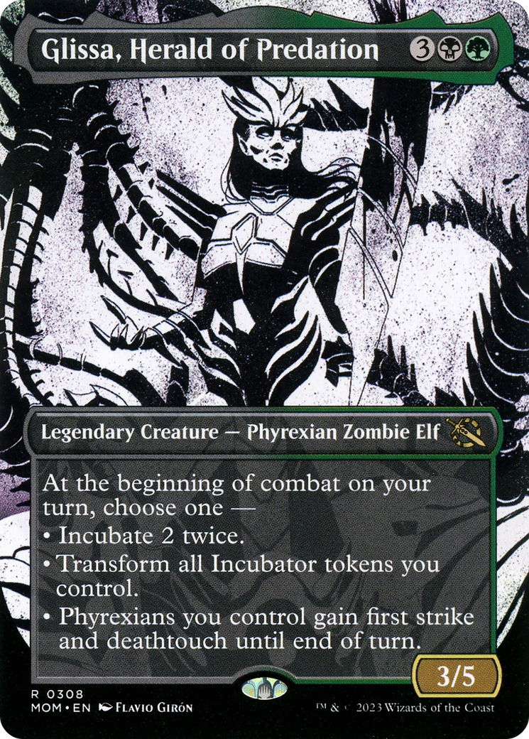 Glissa, Herald of Predation (Showcase) (MOM-308)  - March of the Machine: (Showcase) (Borderless)