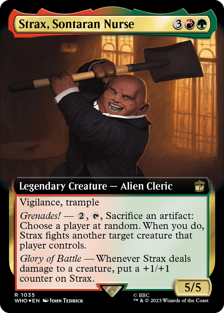 Strax, Sontaran Nurse (Extended Art) (Surge Foil) (WHO-1035)  Foil - Doctor Who: (Extended Art)