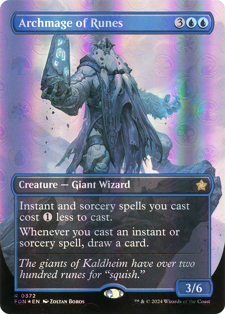 Archmage of Runes (Borderless) (Mana Foil) (FDN-372)  Foil - Foundations