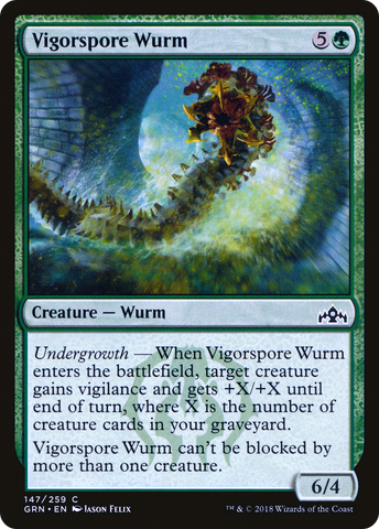 Vigorspore Wurm (GRN-147)  Foil - Guilds of Ravnica