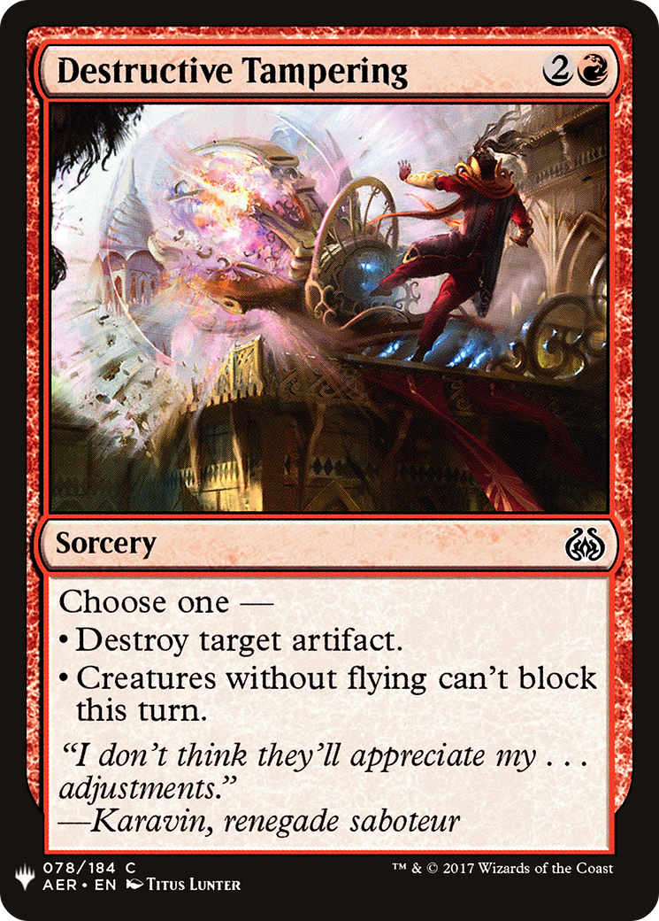 Destructive Tampering (LIST-078)  - The List