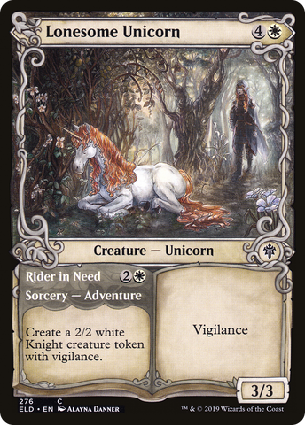 Lonesome Unicorn (Showcase) (ELD-276)  - Throne of Eldraine: (Showcase)