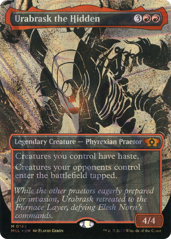 Urabrask the Hidden (Halo Foil) (MUL-153)  Foil - Multiverse Legends: (Showcase) (Borderless)