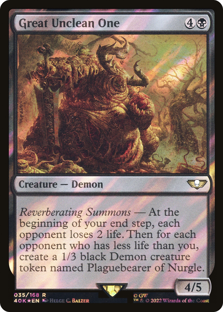 Great Unclean One (Surge Foil) (40K-35★) - Warhammer 40,000 Commander Foil