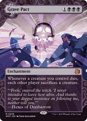 Grave Pact (WOT-029)  Foil - Wilds of Eldraine: Enchanting Tales: (Showcase) (Borderless)