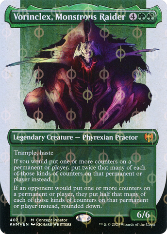 Vorinclex, Monstrous Raider (Concept Praetor) (Step-and-Compleat Foil) (ONE-407)  Foil - Kaldheim (Borderless)