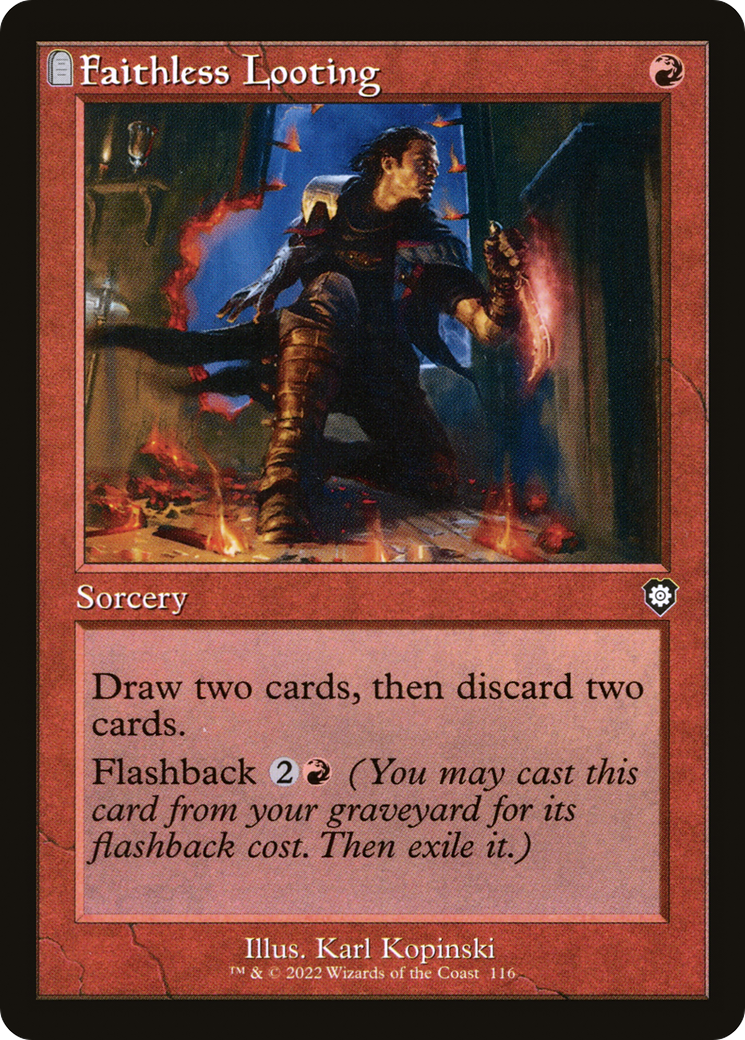 Faithless Looting (Retro Frame) (BRC-116)  - The Brothers' War Commander: (tombstone)
