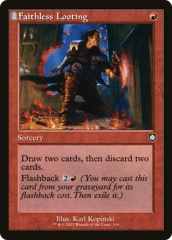 Faithless Looting (Retro Frame) (BRC-116)  - The Brothers' War Commander: (tombstone)