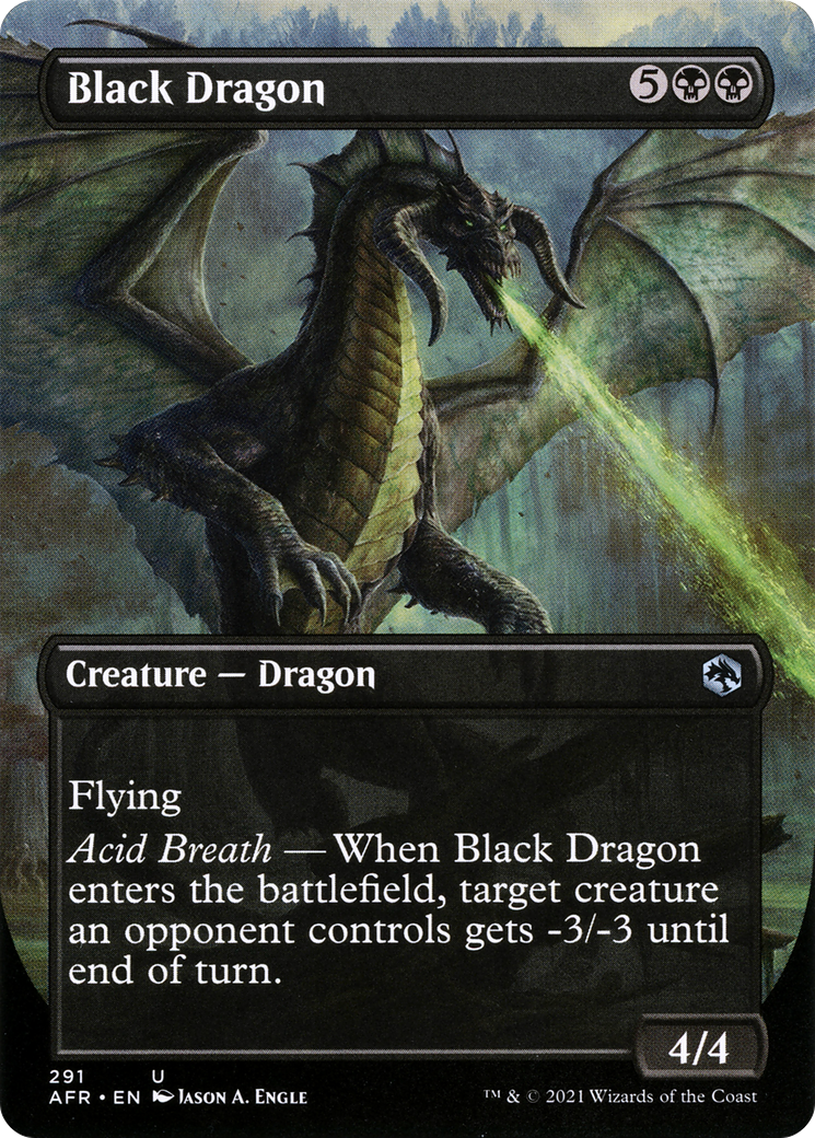Black Dragon (Borderless) (AFR-291)  Foil - Adventures in the Forgotten Realms