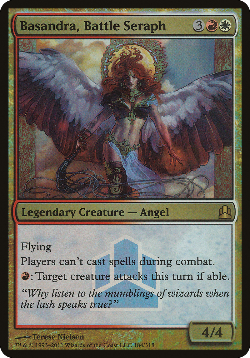 Basandra, Battle Seraph (Commander Launch Promo) (OVER-184)  Foil - Commander 2011 Launch Party