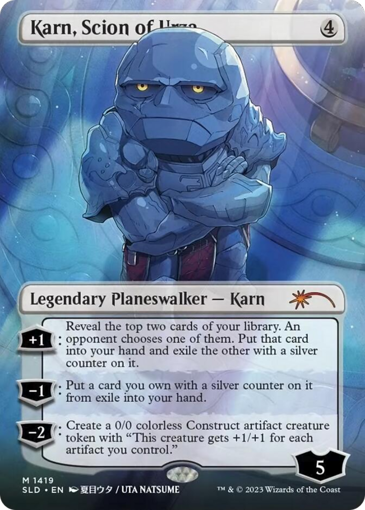 Karn, Scion of Urza (Rainbow Foil) (SLD-1419★) - Secret Lair Drop (Borderless) Foil