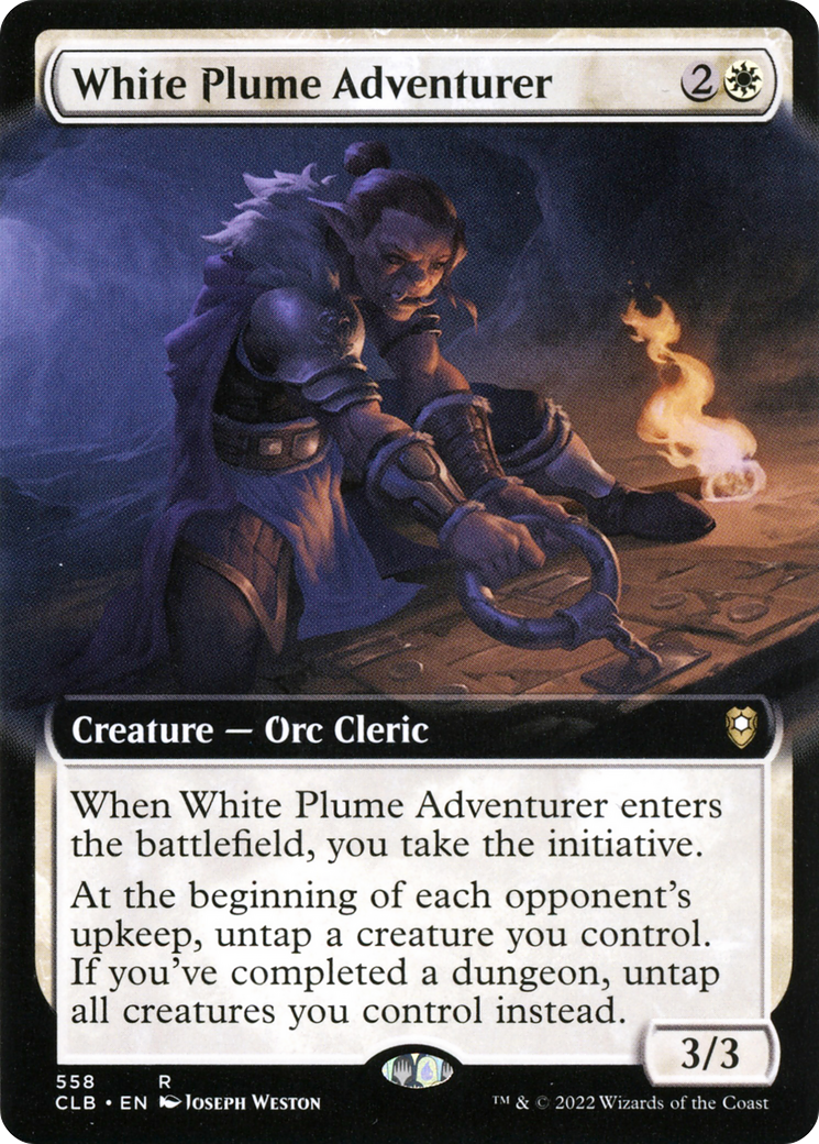White Plume Adventurer (Extended Art) (CLB-558) - Commander Legends: Battle for Baldur's Gate: (Extended Art) Foil