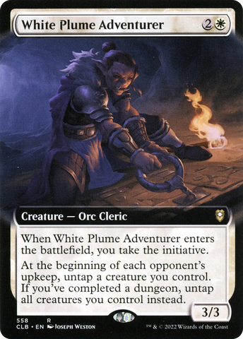 White Plume Adventurer (Extended Art) (CLB-558)  - Commander Legends: Battle for Baldur's Gate: (Extended Art)