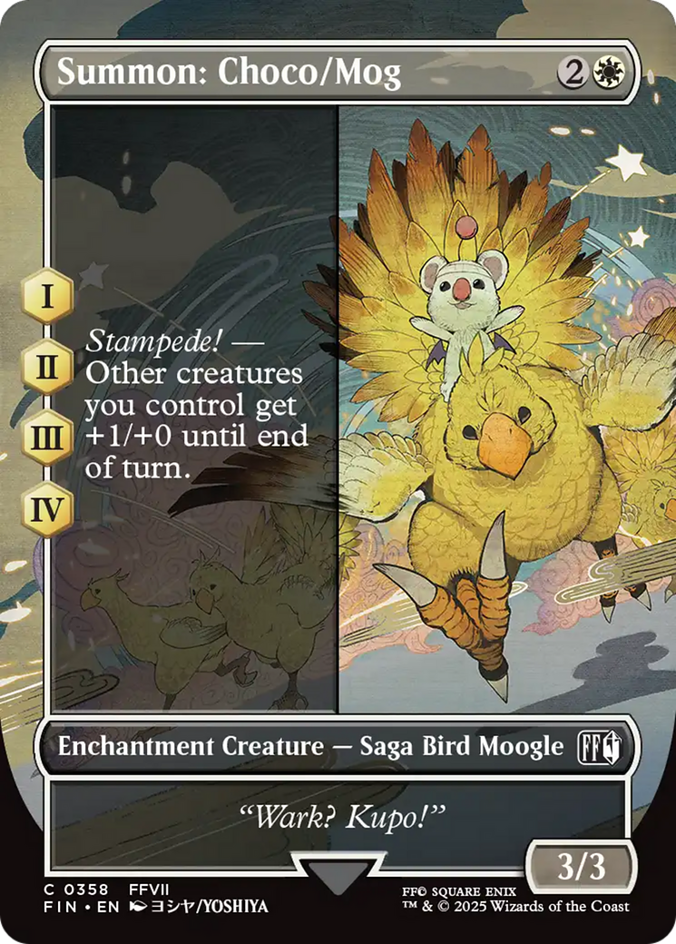 Summon: Choco/Mog (Borderless) (FIN-358)  Foil - FINAL FANTASY: (enchantment)