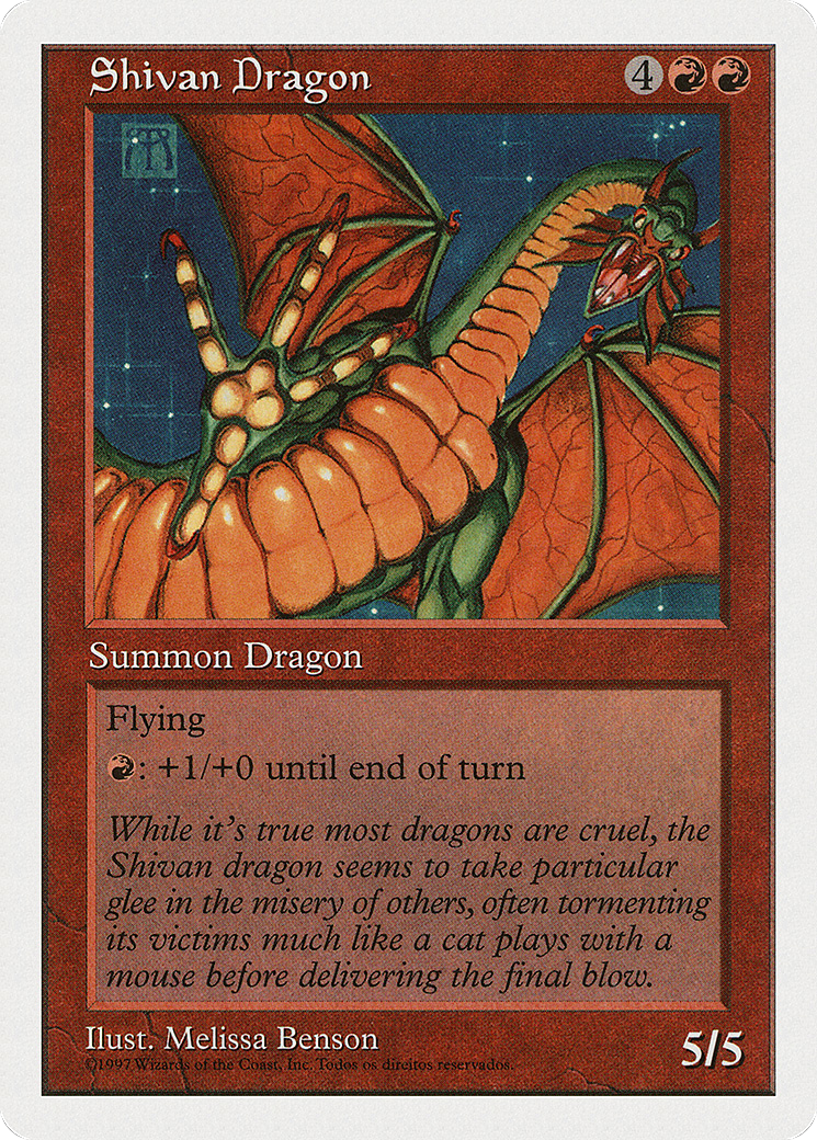 Shivan Dragon (5ED-267†)  - Fifth Edition