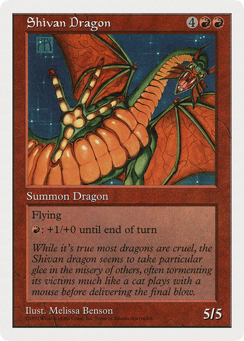 Shivan Dragon (5ED-267†)  - Fifth Edition